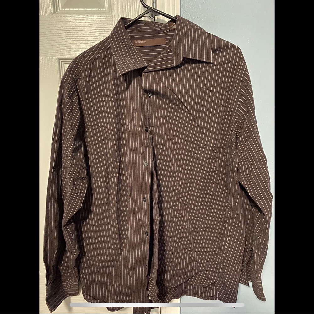 Perry Ellis pinstripe dress shirt